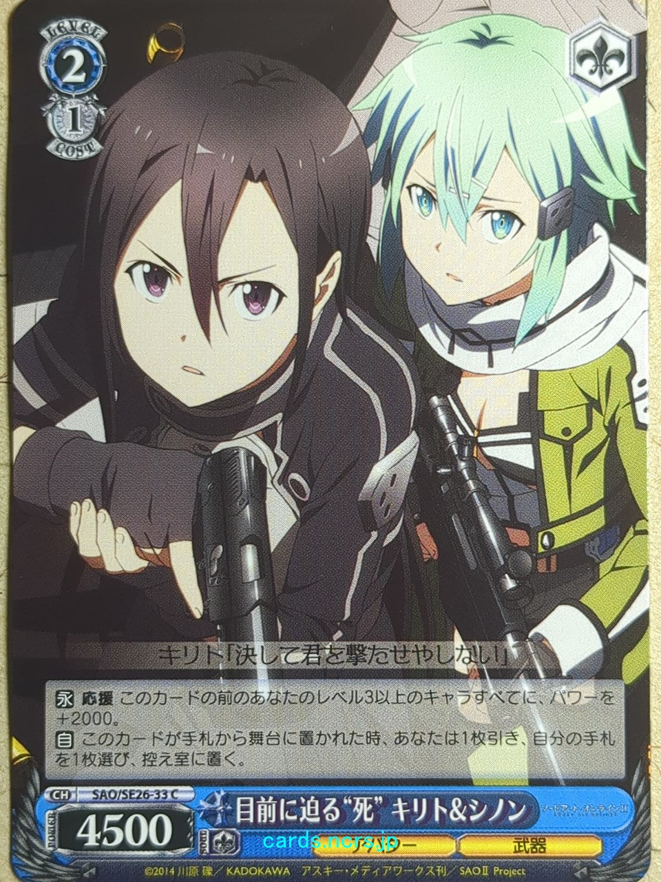 Weiss Schwarz Sword Art Online SAO/SE26-33C C Kirito Trading Card NM