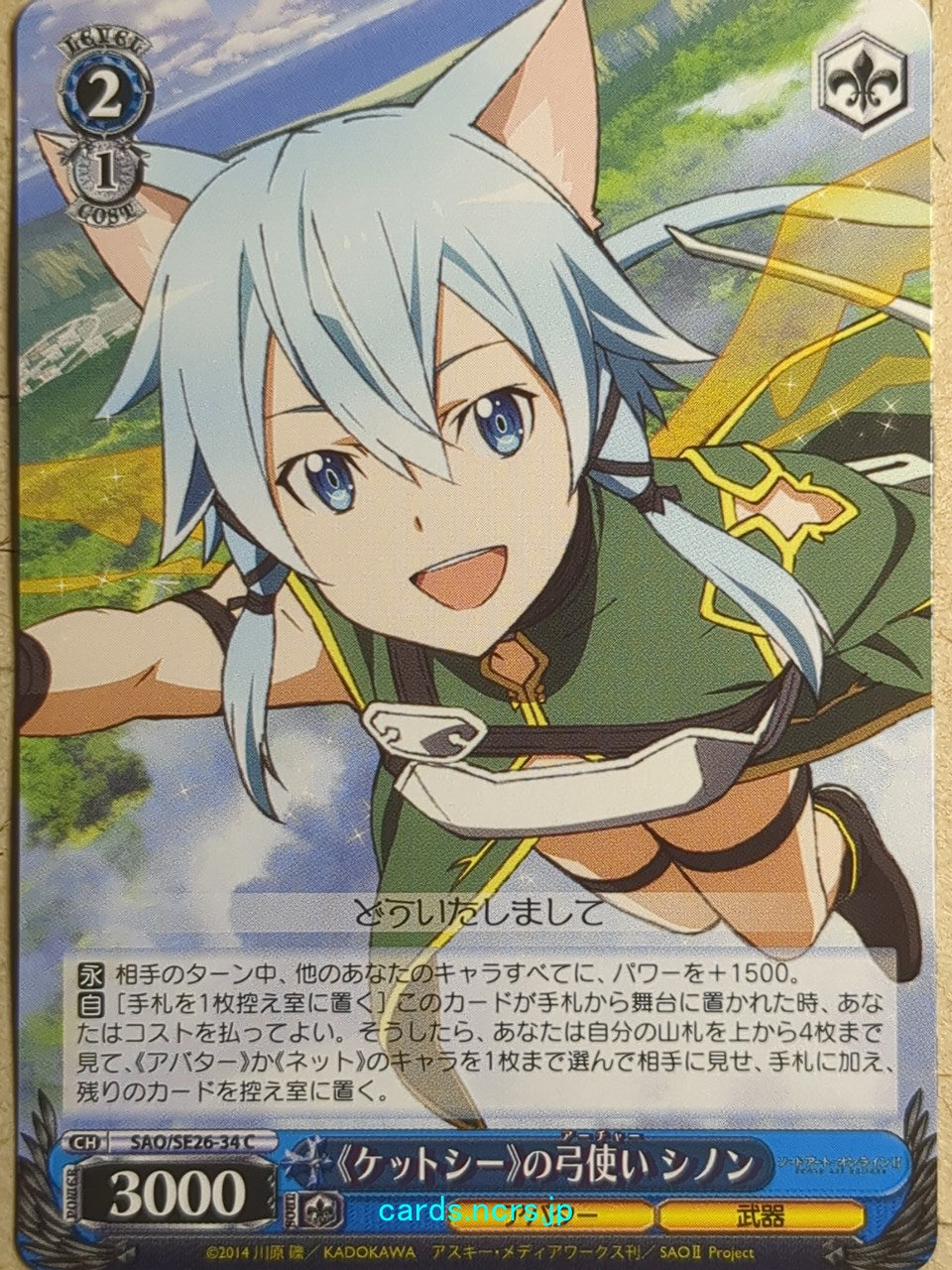 Weiss Schwarz Sword Art Online SAO/SE26-34C C Sinon Trading Card NM