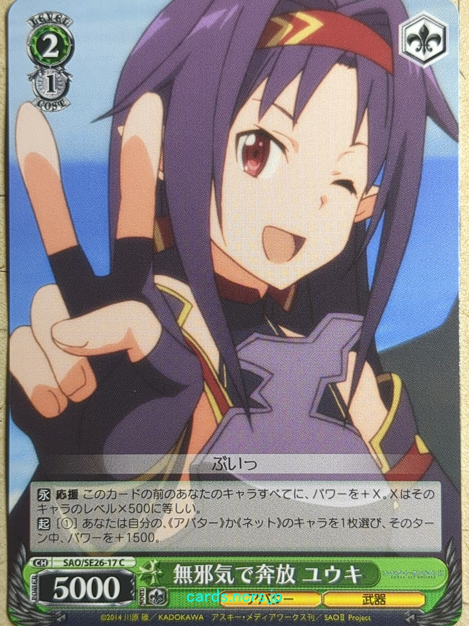 Weiss Schwarz Sword Art Online SAO/SE26-17C C Yuuki Trading Card NM