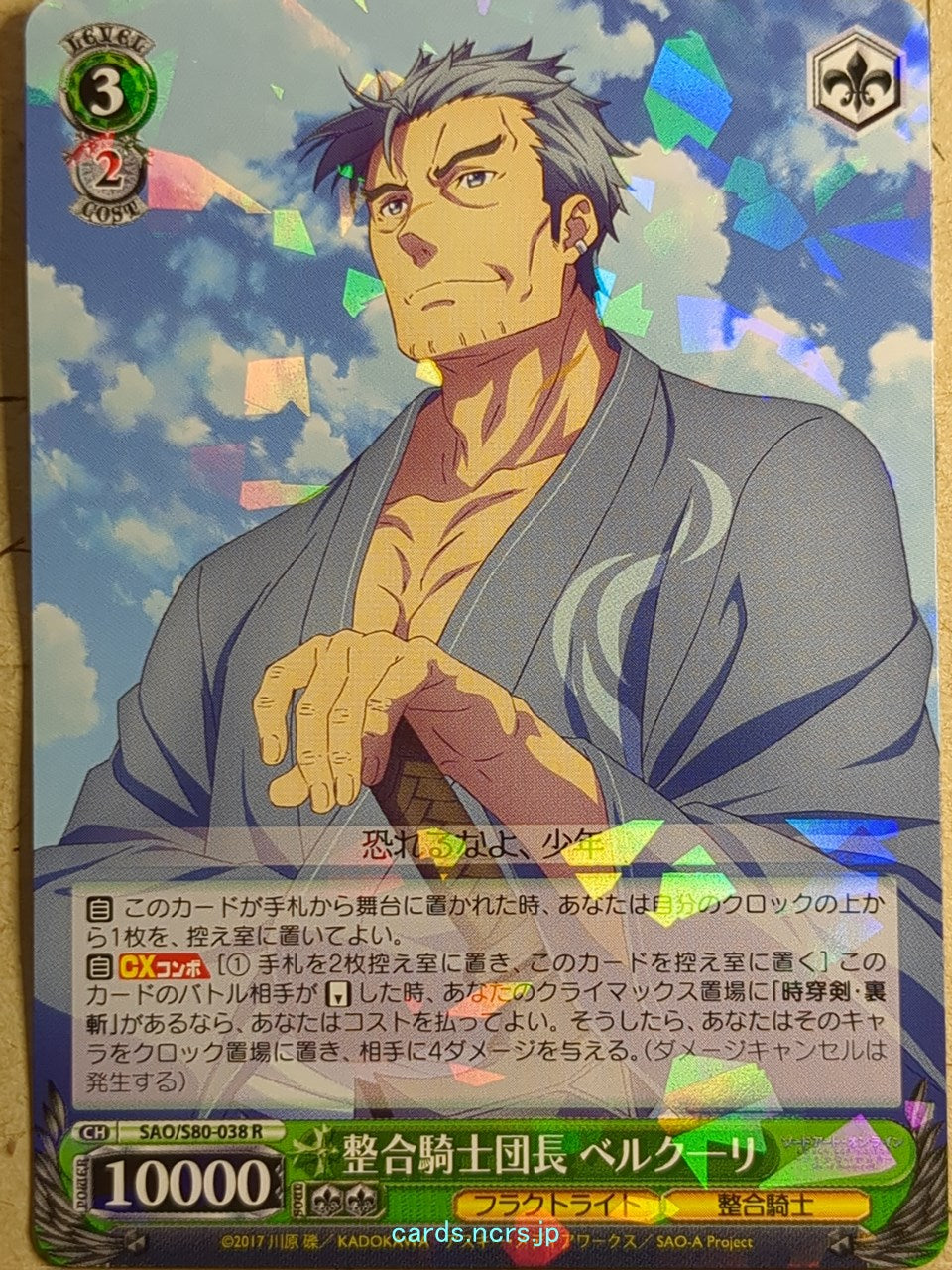Weiss Schwarz Sword Art Online SAO/S80-038R R Bercouli Trading Card NM