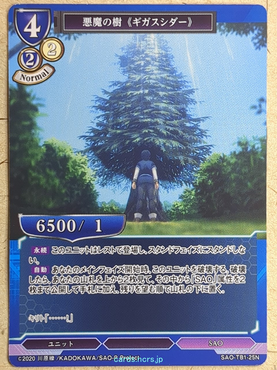 Build Divide Sword Art Online BD/SAO-TB1-25N N Kirito Trading Card NM