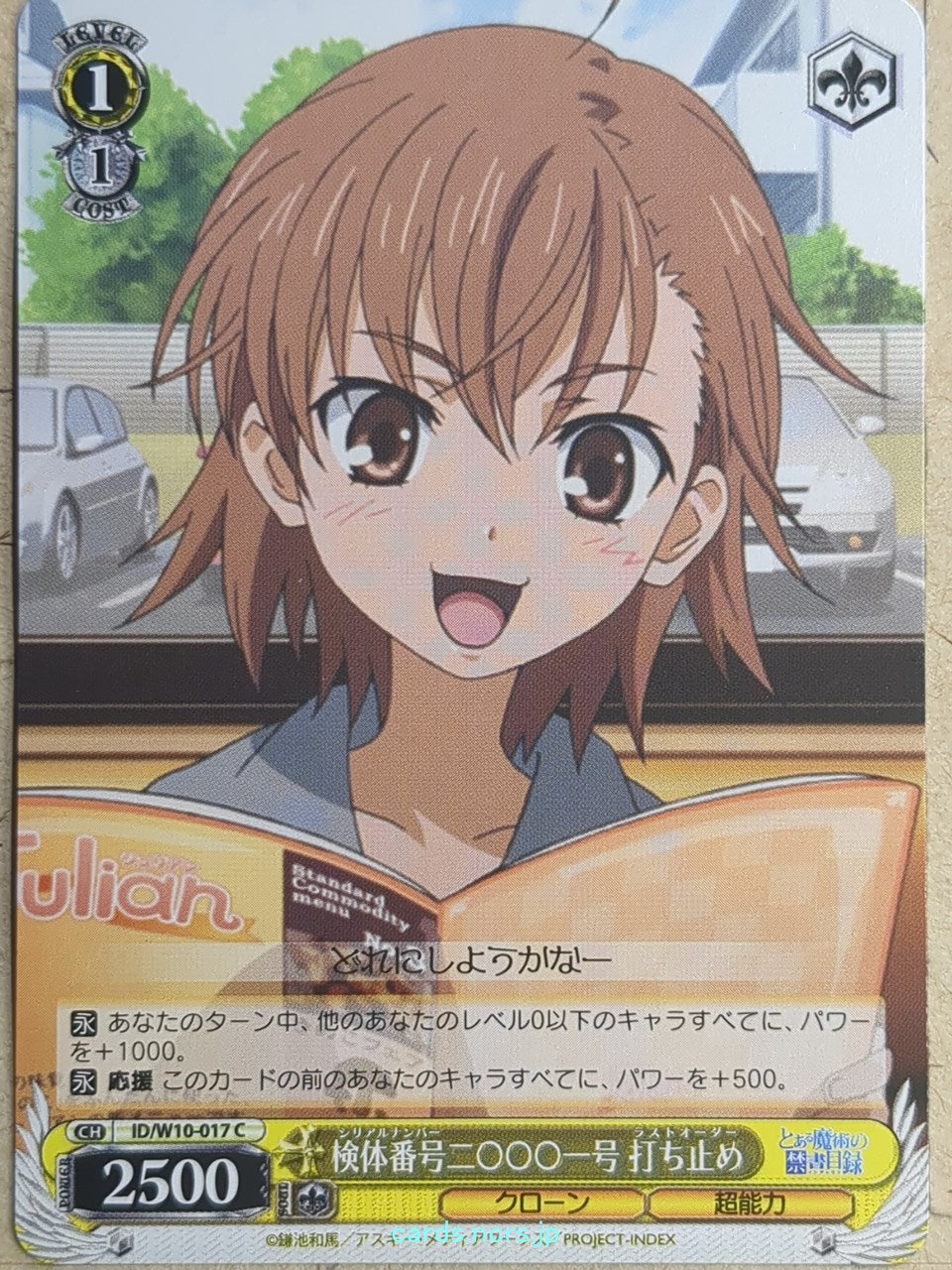 Weiss Schwarz A Certain Magical Index ID/W10-017C C Last Order Trading Card NM