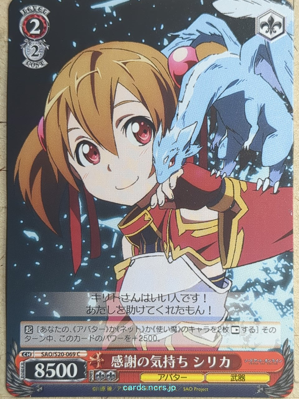 Weiss Schwarz Sword Art Online SAO/S20-069C C Silica Trading Card NM