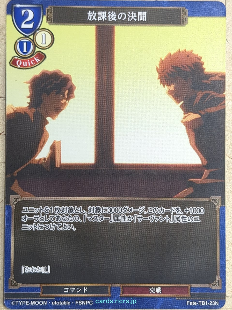 Build Divide Fate stay night BD/Fate-TB1-23N N Shirou Emiya Trading Card NM
