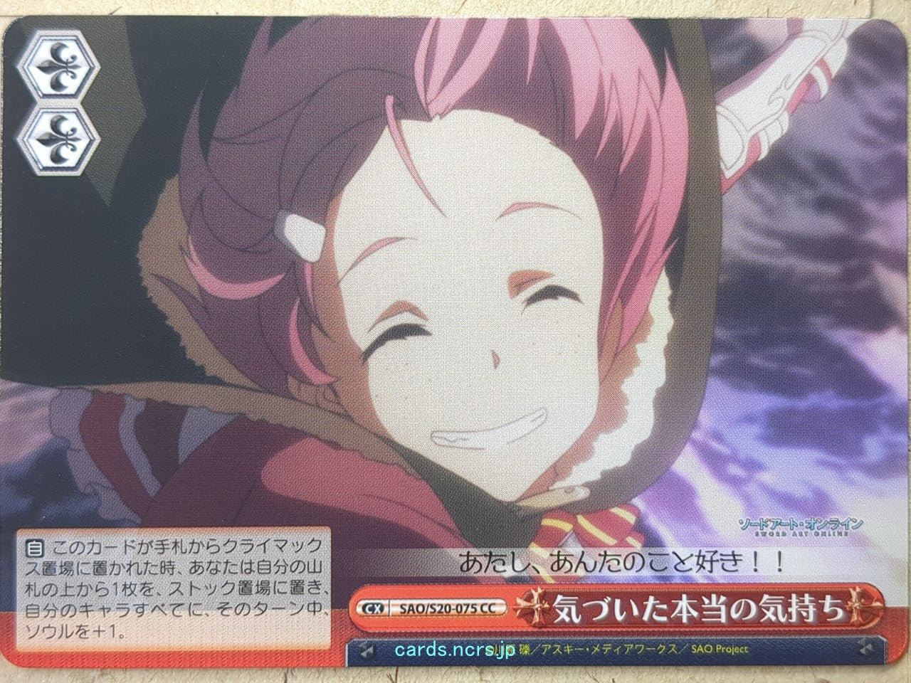 Weiss Schwarz Sword Art Online SAO/S20-075CC CC Lizbeth Trading Card NM
