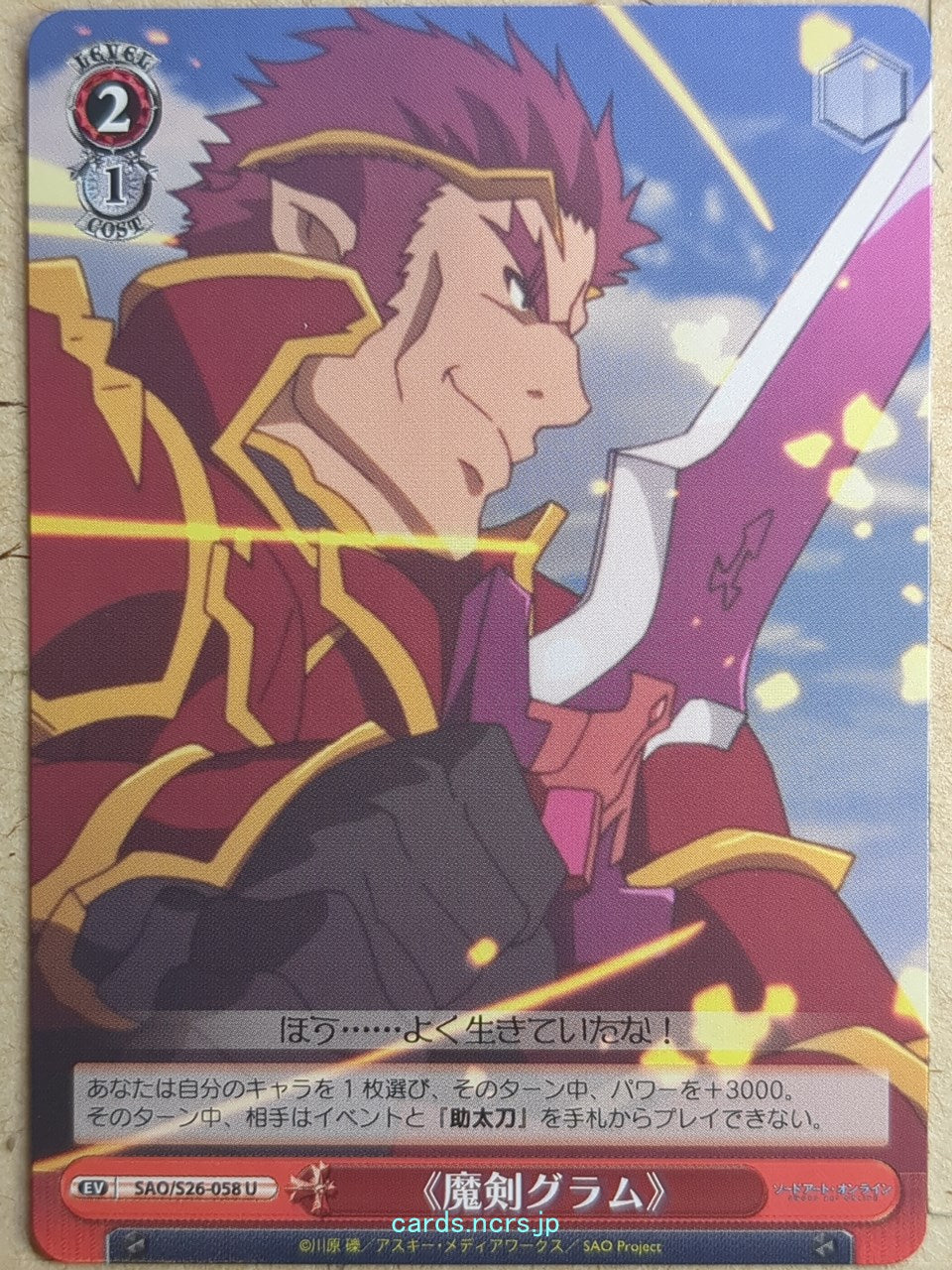 Weiss Schwarz Sword Art Online SAO/S26-058U U Trading Card NM