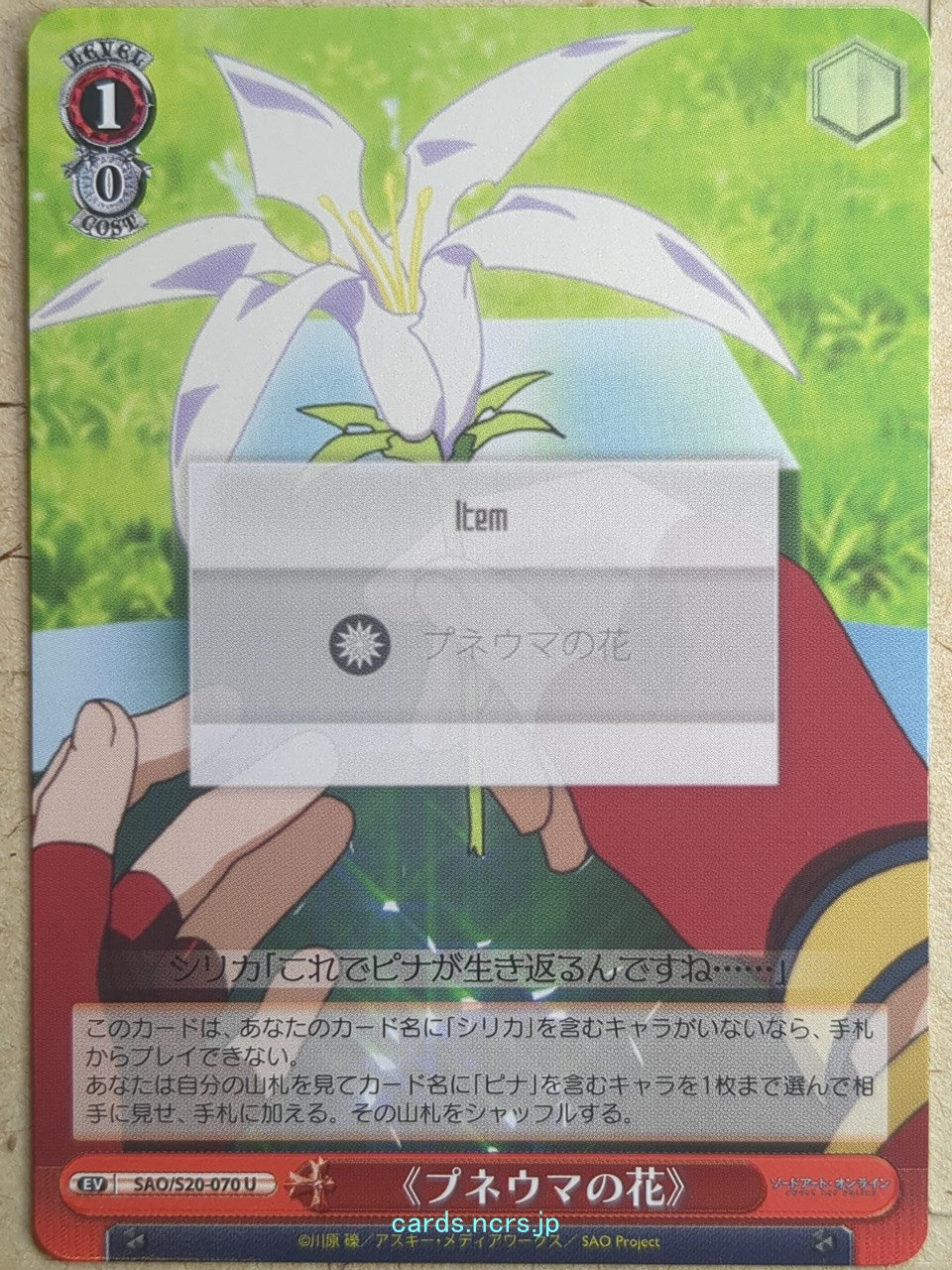 Weiss Schwarz Sword Art Online SAO/S20-070U Silica Trading Card NM