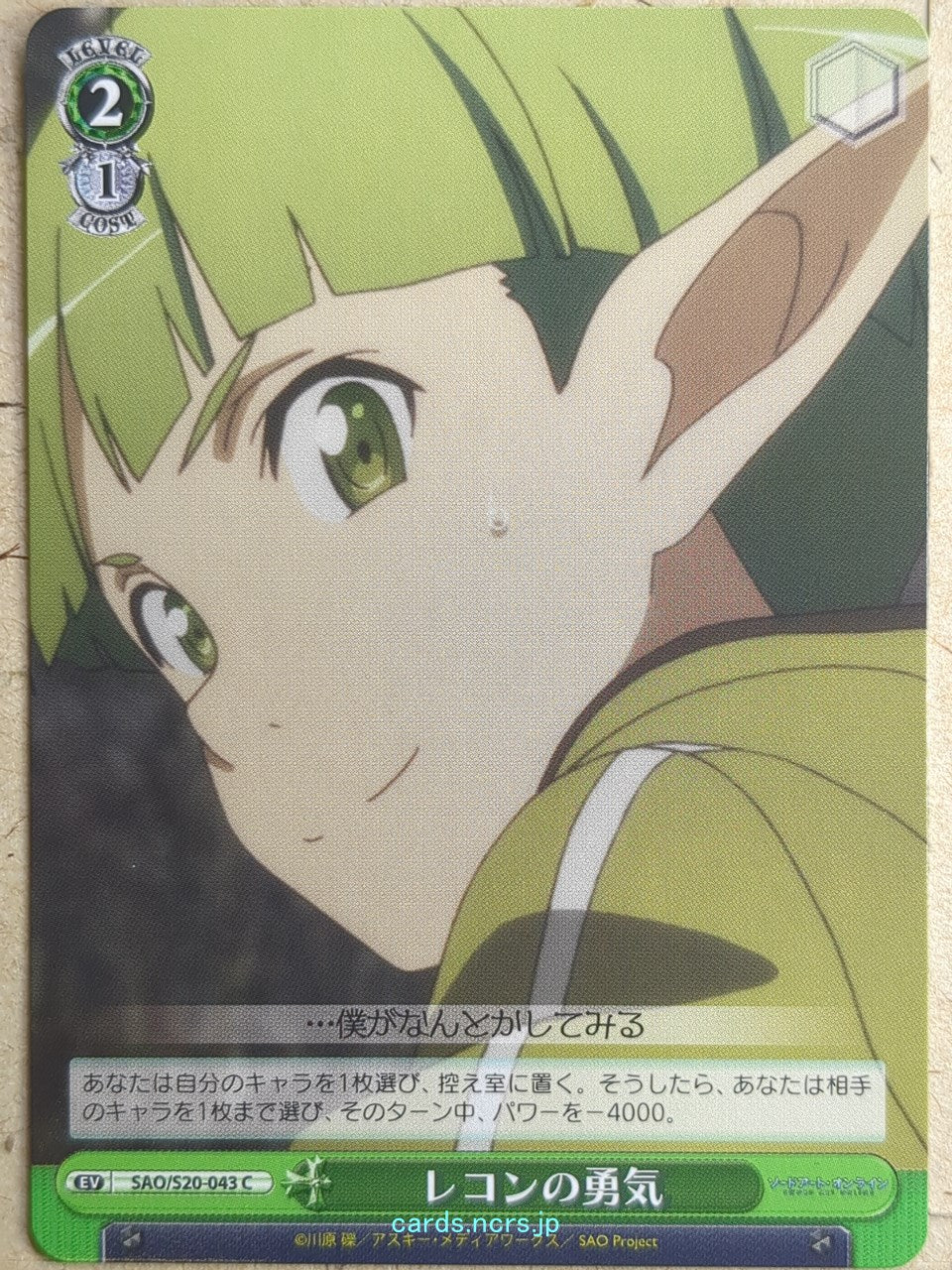 Weiss Schwarz Sword Art Online SAO/S20-043C C Recon Trading Card NM