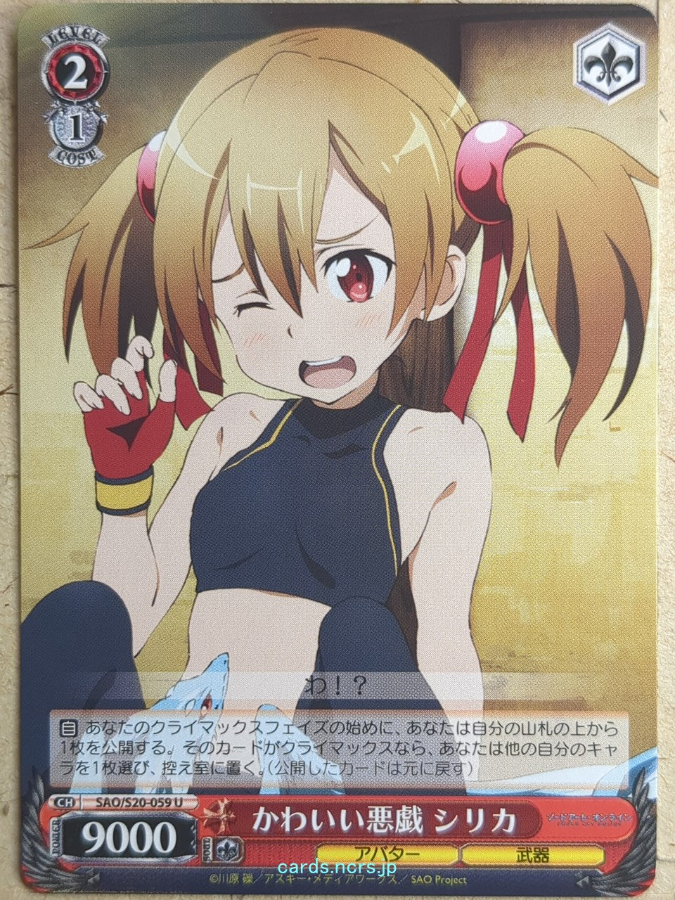 Weiss Schwarz Sword Art Online SAO/S20-059U U Silica Trading Card NM