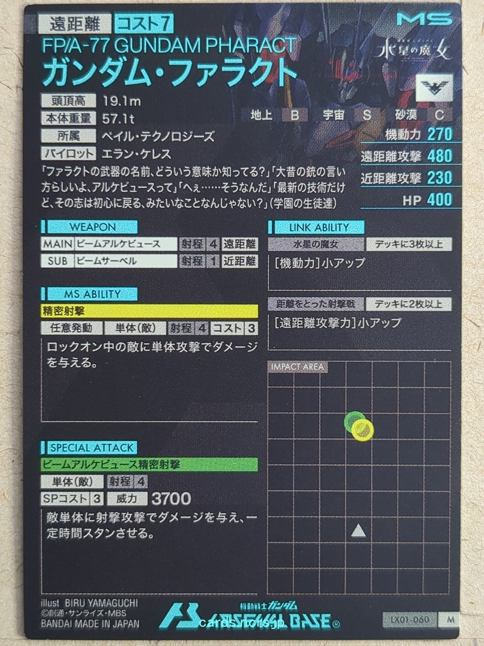 Gundam Arsenal Base Gundam GAB/LX01-060 M Gundam Pharact Trading Card NM