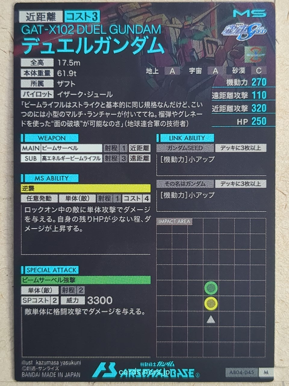 Gundam Arsenal Base Gundam GAB/AB04-045 M Duel Gundam Trading Card NM