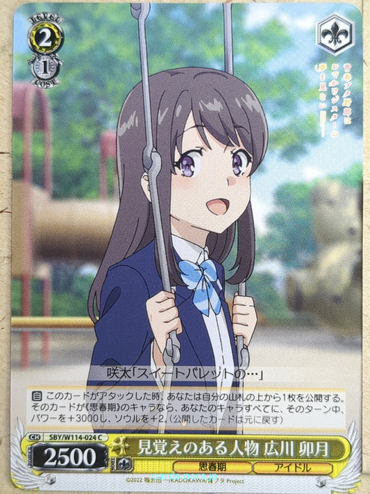 Weiss Schwarz Rascal Does Not Dream of Bunny Girl Senpai SBY/W114-024C C Uzuki H