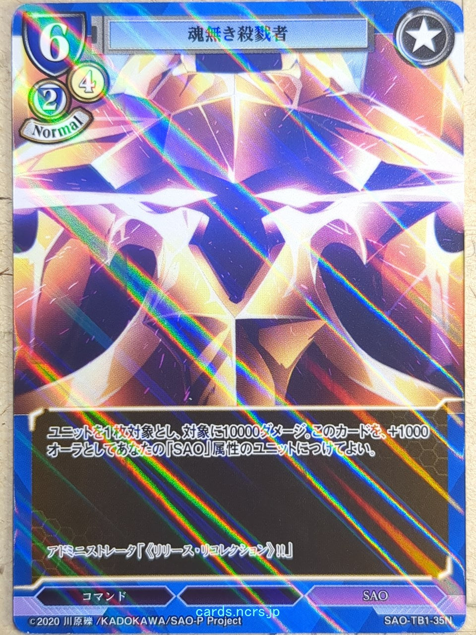 Build Divide Sword Art Online BD/SAO-TB1-35NH N Holo Administrator Trading Card NM