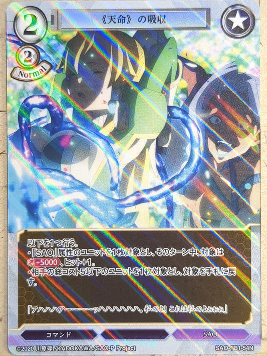 Build Divide Sword Art Online BD/SAO-TB1-54NH N Holo Leafa Trading Card NM