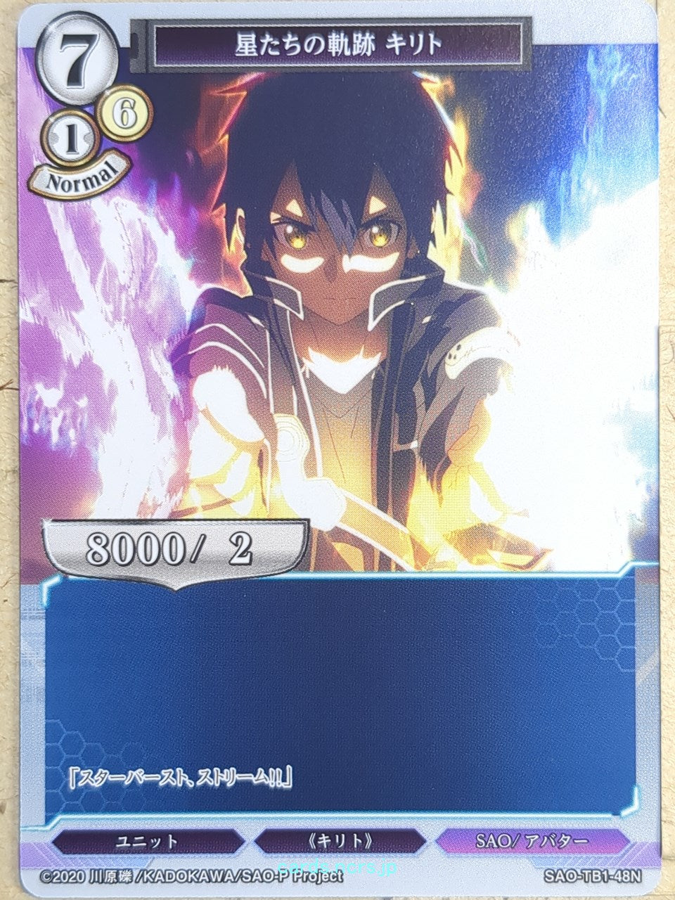Build Divide Sword Art Online BD/SAO-TB1-48N N Kirito Trading Card NM