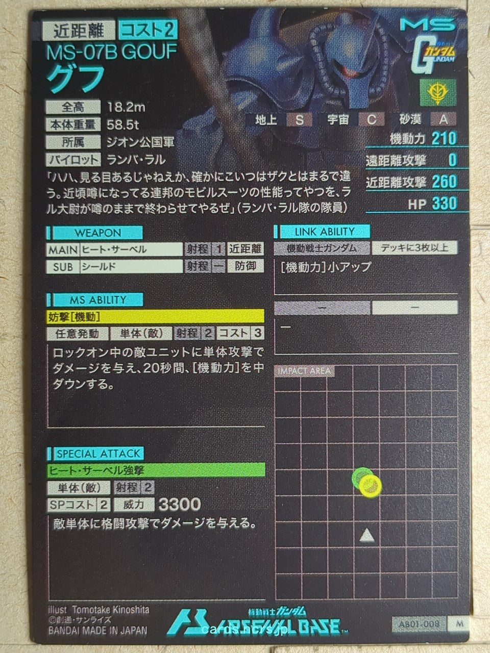 Gundam Arsenal Base Gundam GAB/AB01-008 M Gouf Trading Card NM