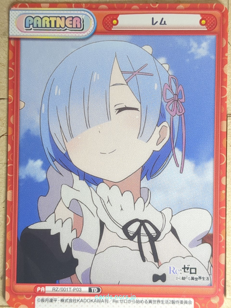 Re birth for you Re ZERO RE/RZ/001T-P03 TD Rem Trading Card NM