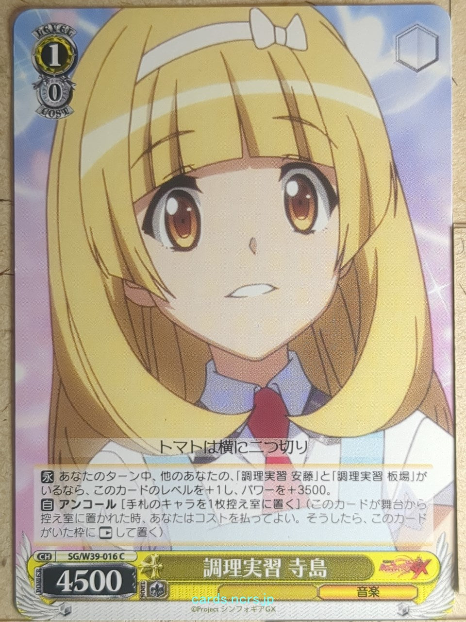 Weiss Schwarz Symphogear SG/W39-016C C Shiori Terashima Trading Card NM