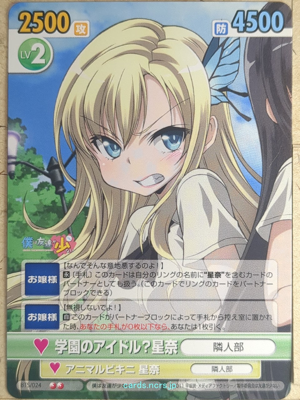 Victory Spark Haganai VS/BTS/024 2 Star Sena Kashiwazaki Trading Card NM