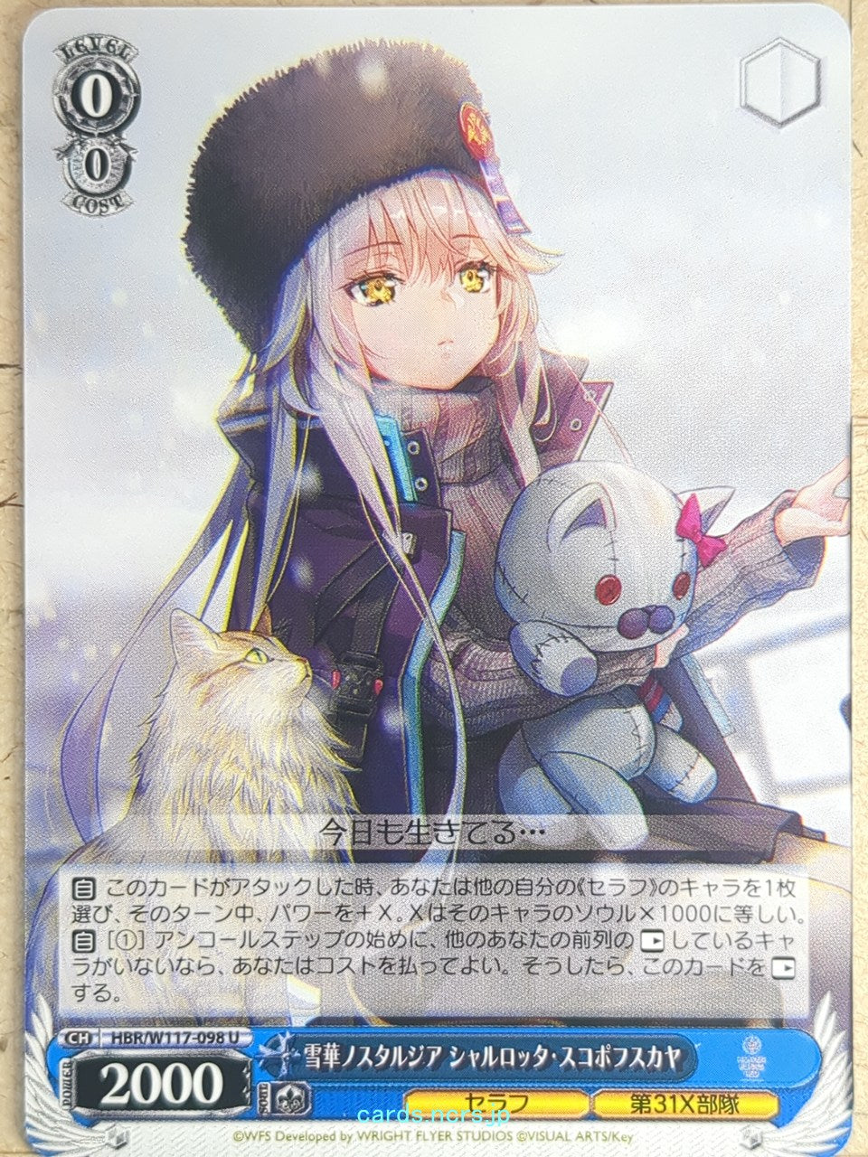 Weiss Schwarz Heaven Burns Red HBR/W117-098U U Charlotta Skopovskaya Trading Card NM