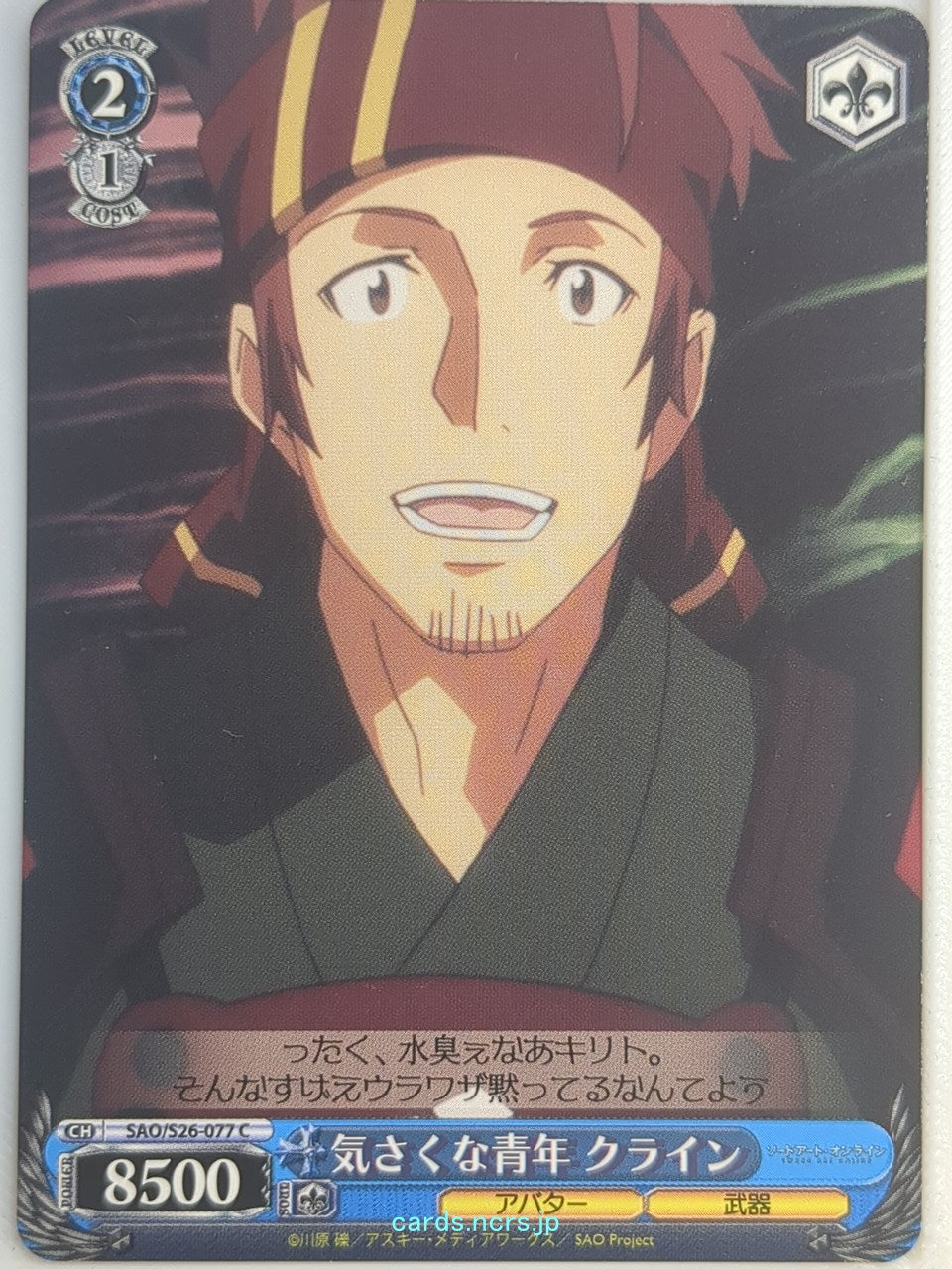 Weiss Schwarz Sword Art Online SAO/S26-077C C Klein Trading Card NM