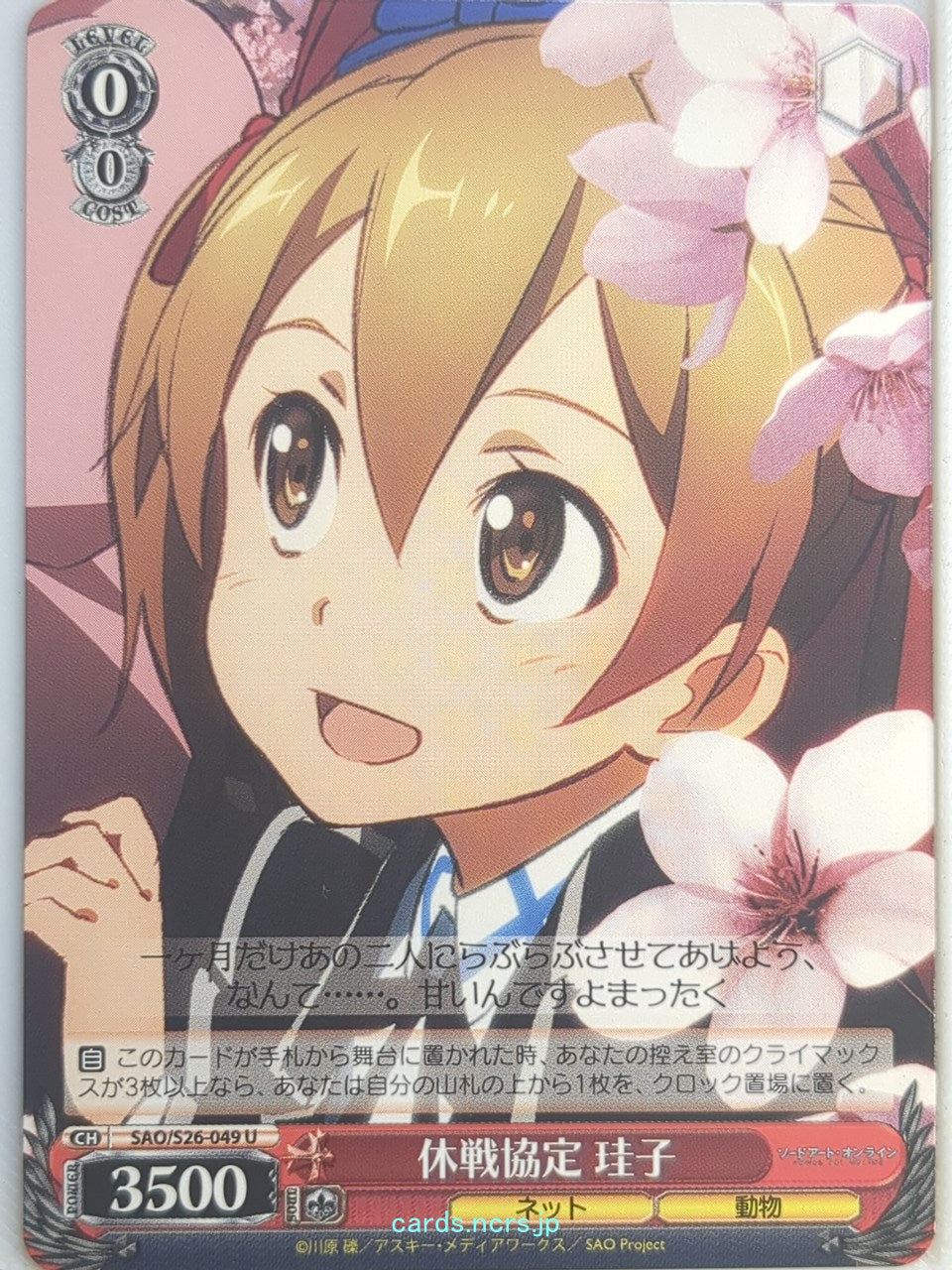 Weiss Schwarz Sword Art Online SAO/S26-049C U Keiko Trading Card NM