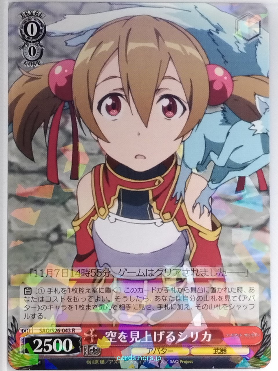 Weiss Schwarz Sword Art Online SAO/S26-043R R Silica Trading Card NM