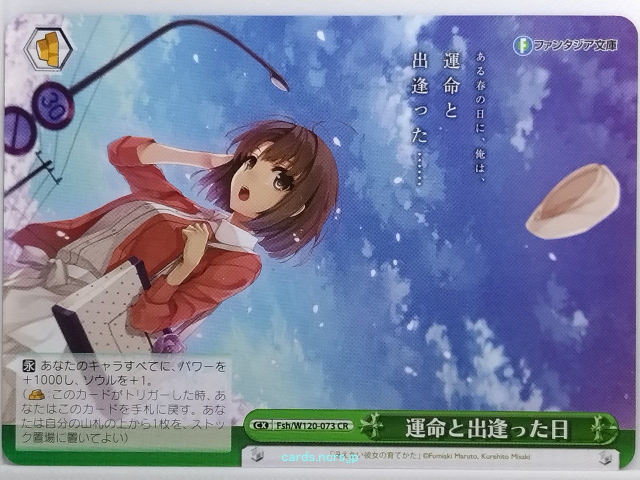 Weiss Schwarz How to raise a Boring Girlfriend Fsh/W120-073CR CR  Trading Card N