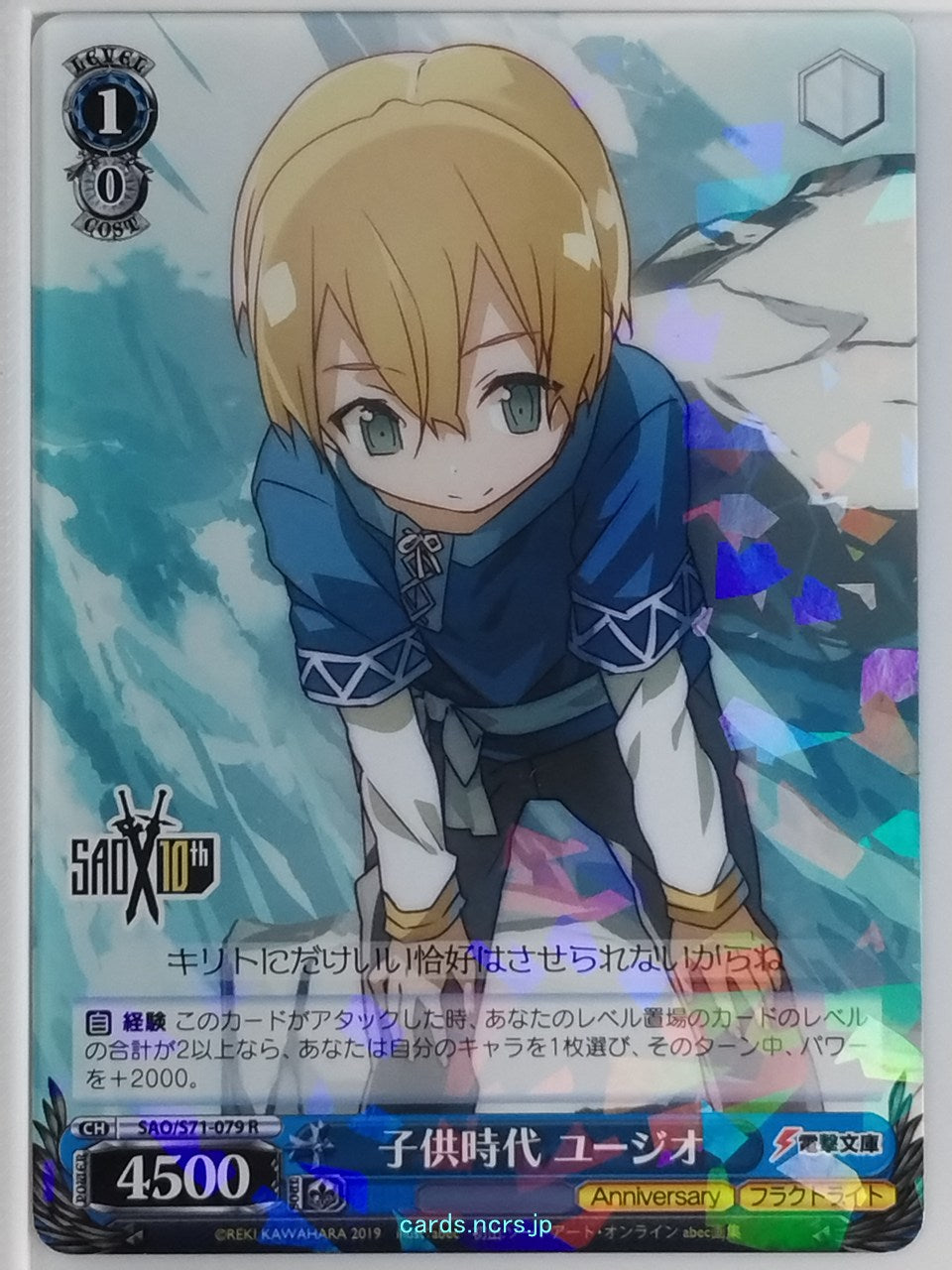 Weiss Schwarz Sword Art Online SAO/S71-079R R Eugeo Trading Card NM