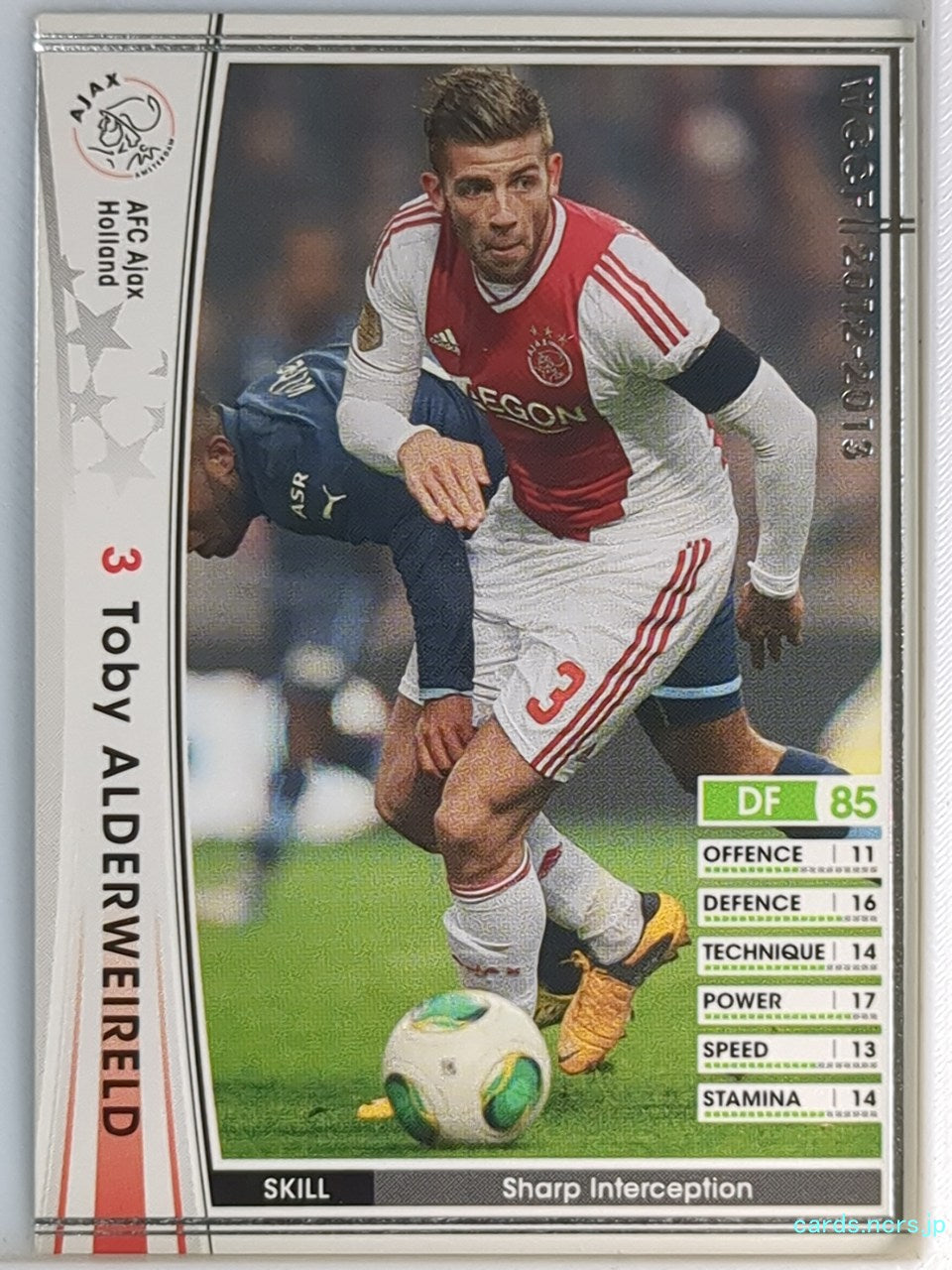 Panini WCCF Football WCCF/2012-2013-146/384 N Toby ALDERWEIRELD Trading Card EX