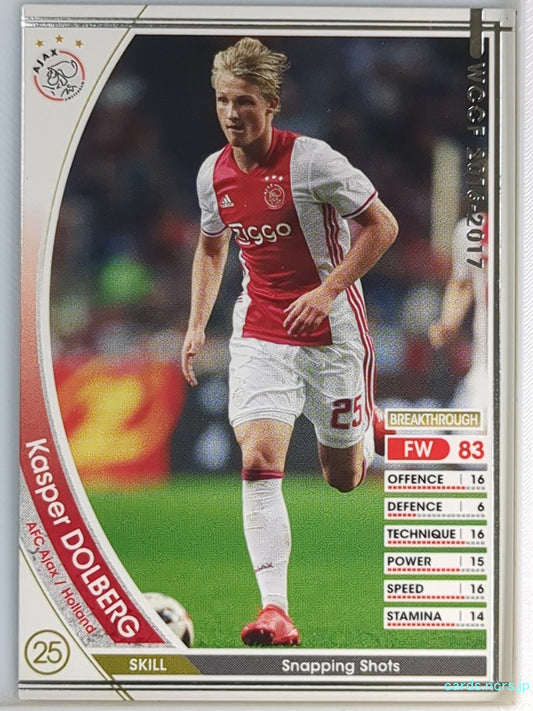 Panini WCCF Football WCCF/2016-2017-A20/46 N Kasper DOLBERG Trading Card NM