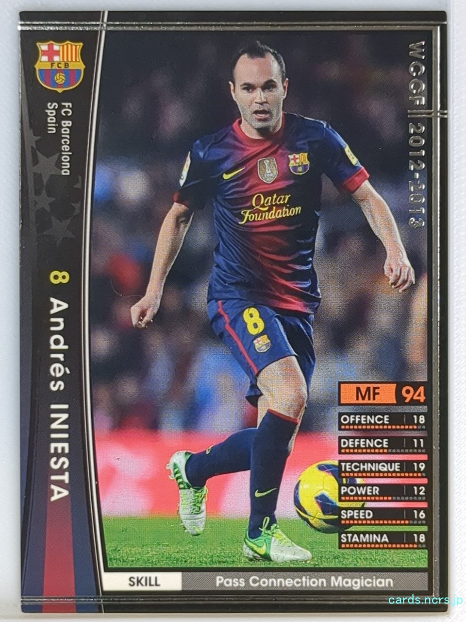 Panini WCCF Football WCCF/2012-2013-329/384 N Andrés INIESTA Trading Card EX