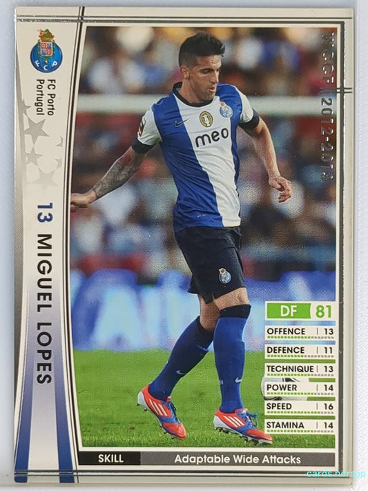 Panini WCCF Football WCCF/2012-2013-262/384 N Miguel Lopes Trading Card EX
