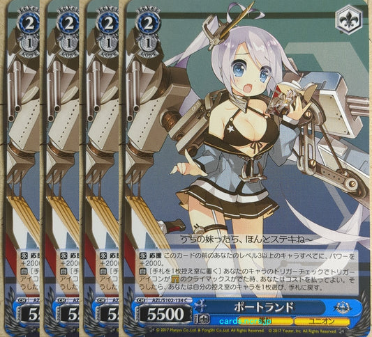 Weiss Schwarz Azur Lane AZL/S102-134C-4P C Portland Trading Card 4pcs