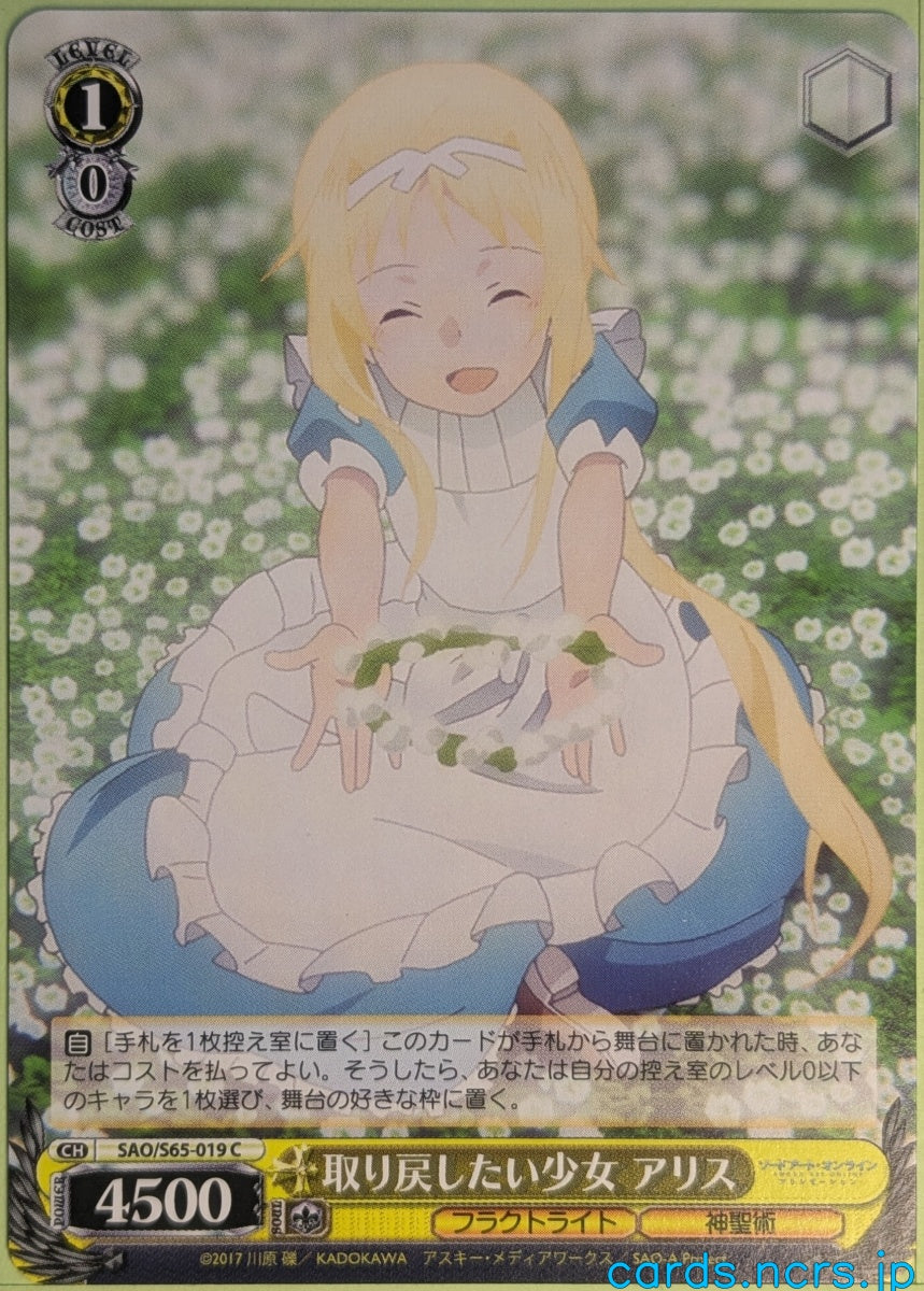 Weiss Schwarz Sword Art Online SAO/S65-019C C Alice Trading Card NM