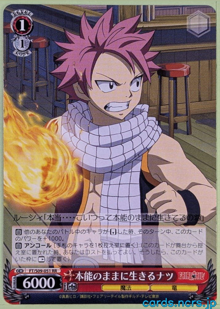 Weiss Schwarz Fairy Tail FT/S09-051RR RR Natsu Dragneel Trading Card NM