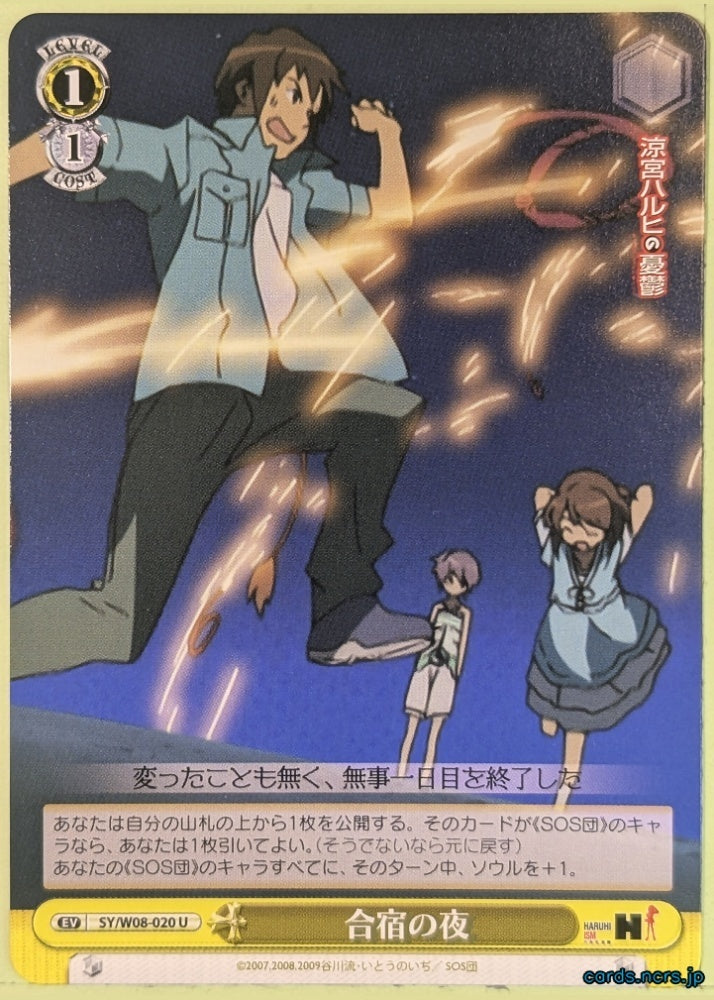 Weiss Schwarz Haruhi Suzumiya SY/W08-020U U Kyon Trading Card NM