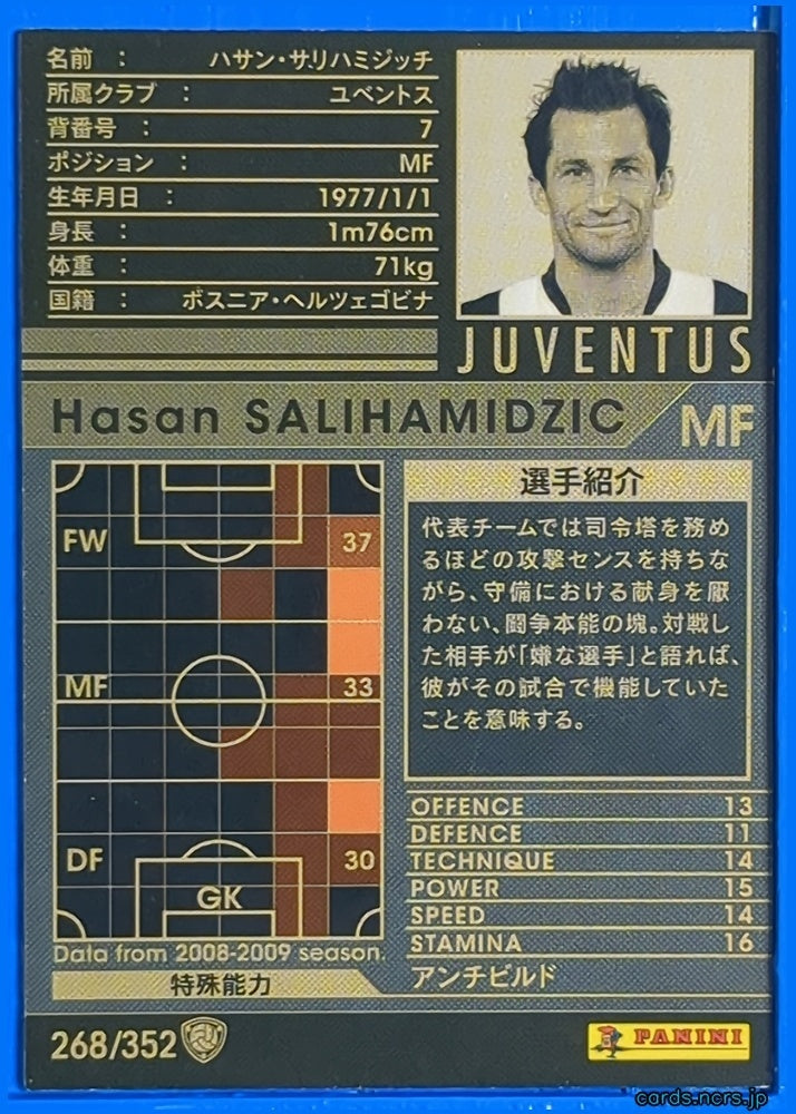 Panini WCCF Football WCCF/2009-2010-268/352 N Hasan SALIHAMIDZIC Trading Card NM