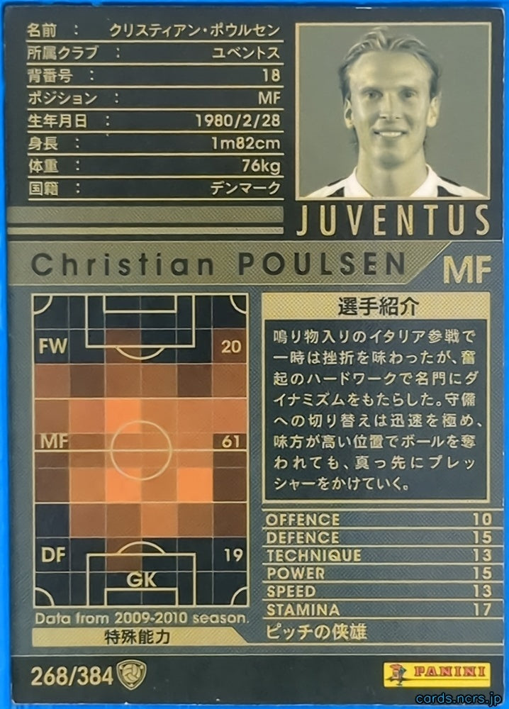 Panini WCCF Football WCCF/2009-2010-268/384 N Christian Poulsen Trading Card NM