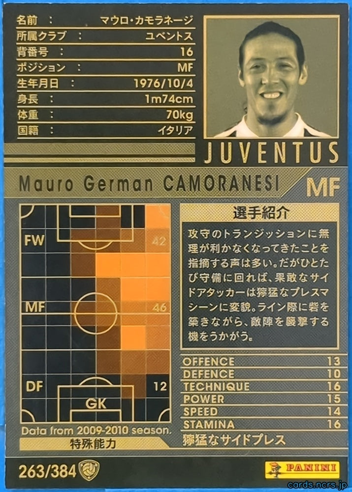 Panini WCCF Football WCCF/2005-2006-263/384 N Mauro German CAMORANESI Trading Card NM