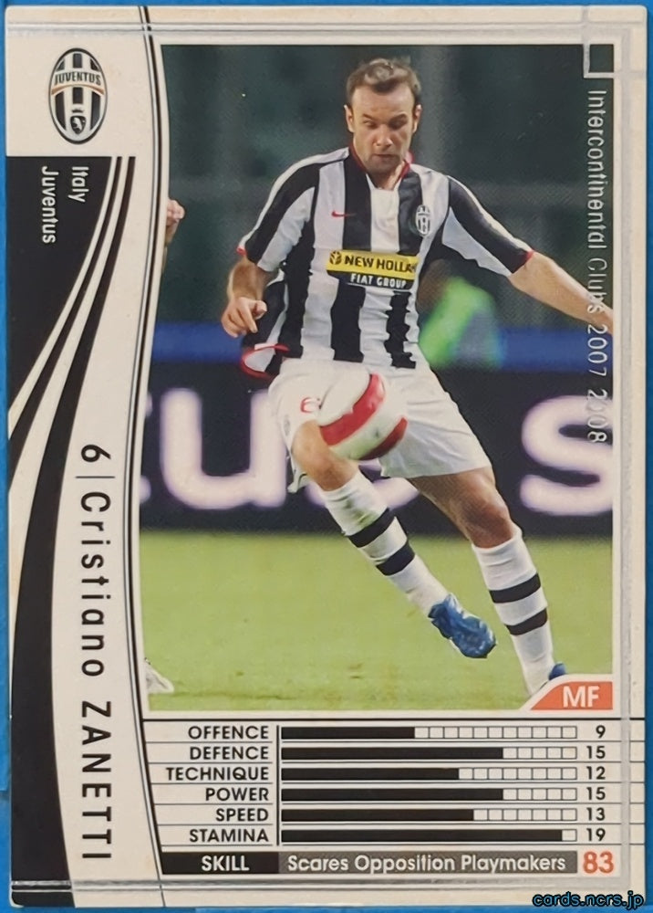 Panini WCCF Football WCCF/2007-2008-284/336 N Cristiano ZANETTI Trading Card NM
