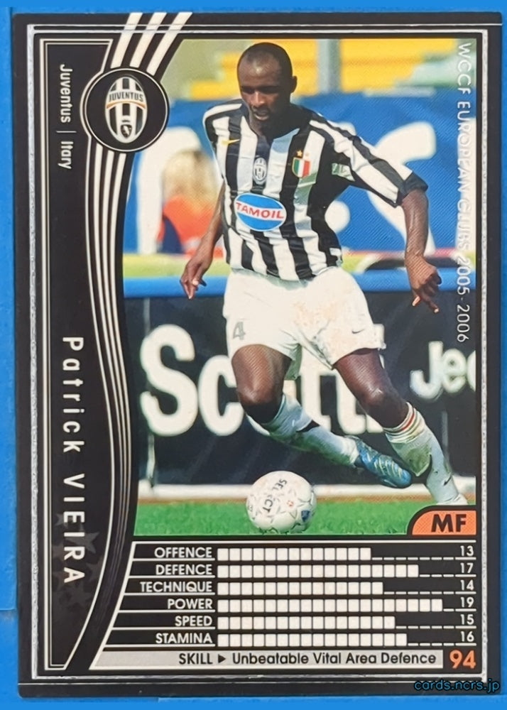 Panini WCCF Football WCCF/2005-2006-220/336 N Patrick Vieira Trading Card NM