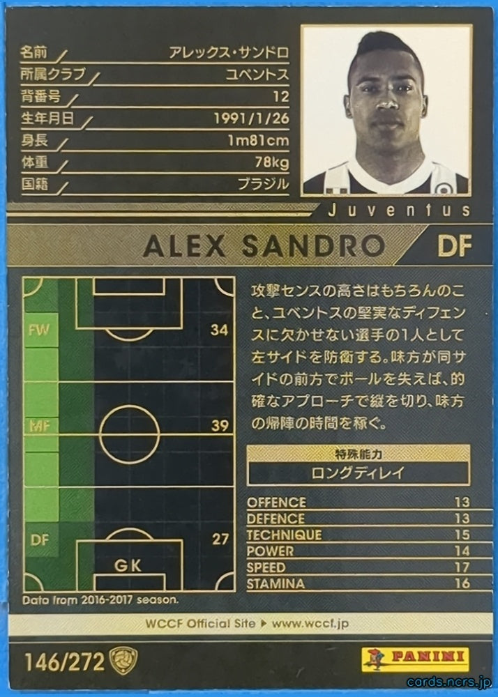 Panini WCCF Football WCCF/2016-2017-146/272 N ALEX SANDRO Trading Card NM