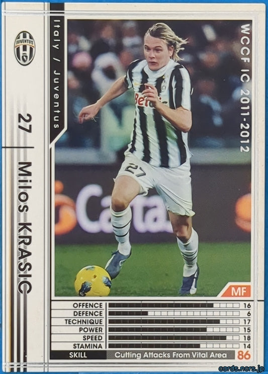 Panini WCCF Football WCCF/2011-2012-216/384 N Milos Krasic Trading Card NM