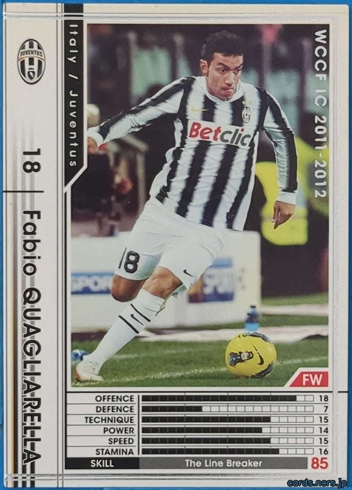 Panini WCCF Football WCCF/2011-2012-223/384 N Fabio Quagliarella Trading Card NM