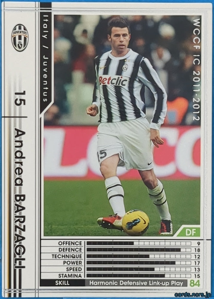 Panini WCCF Football WCCF/2011-2012-210/384 N Andrea Barzagli Trading Card NM
