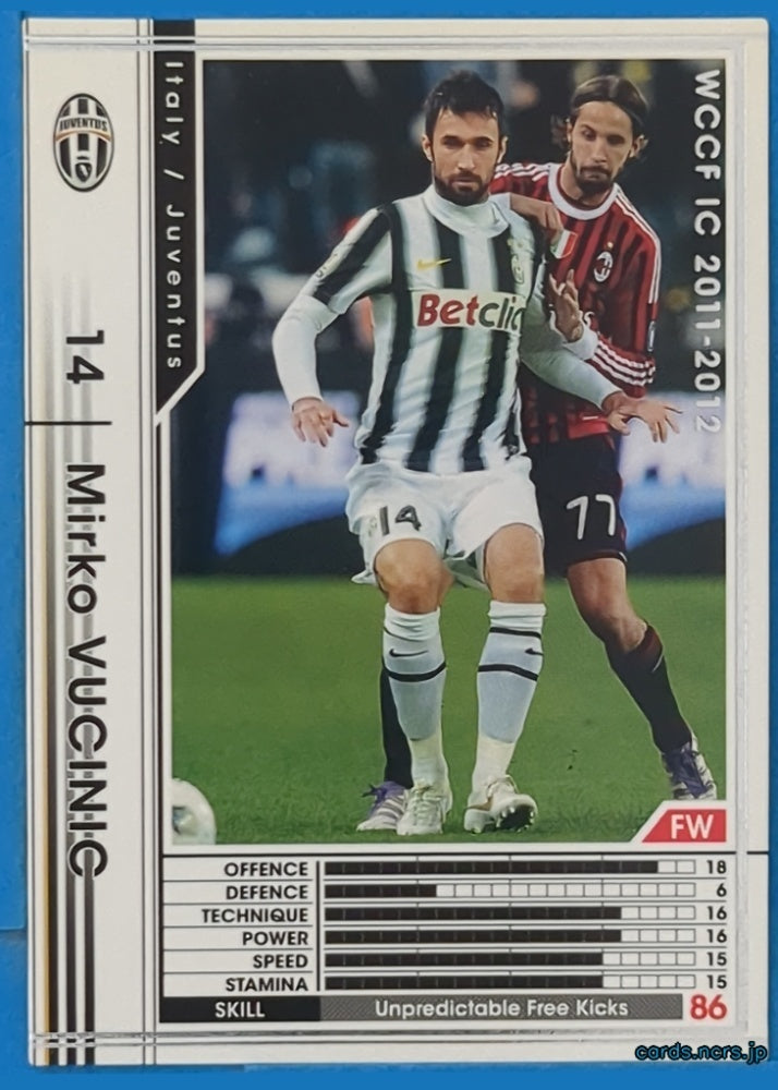 Panini WCCF Football WCCF/2011-2012-224/384 N Mirko Vucinic Trading Card NM