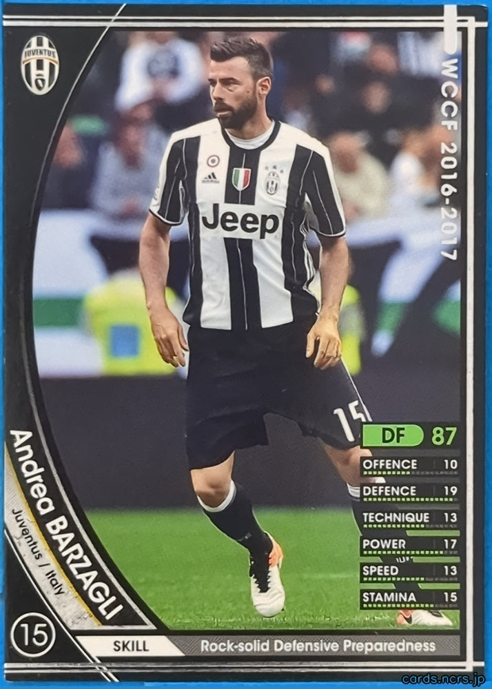 Panini WCCF Football WCCF/2015-2016-227/389 N Andrea Barzagli Trading Card NM