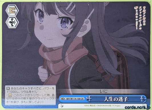 Weiss Schwarz Rascal Does Not Dream of Bunny Girl Senpai SBY/W114-100CR CR Knapsack Kid Trading Card NM