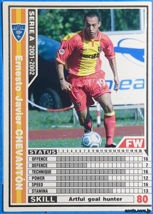 Panini WCCF Football WCCF/2001-2002-142/288 N Ernesto Javier CHEVANTÓN Trading Card NM